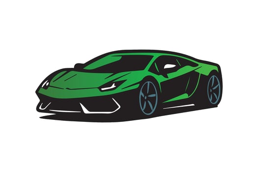 sport car illustration, a green sports car on a white background vector