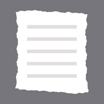 Torn paper document lines ripped sheet file text icon vector