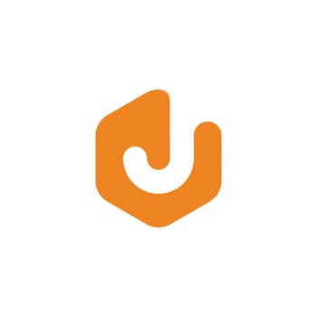 letter j hexagonal simple honey logo vector