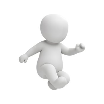 Isolated white 3D figure sitting down relaxed on a transparent background png