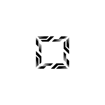 Abstract Black Square Frame on White Background, Modern vector