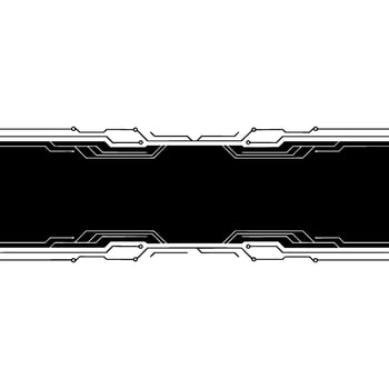 Futuristic Black and White Circuit Board With Center Space vector