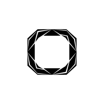 Geometric Black Octagon With Square Core, Minimalist , Modern vector