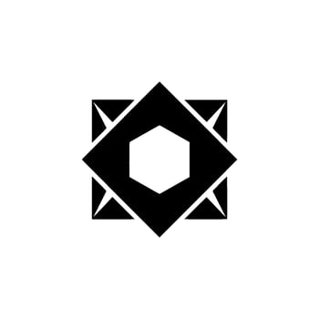 Geometric Black and White Ornament, Minimalist vector
