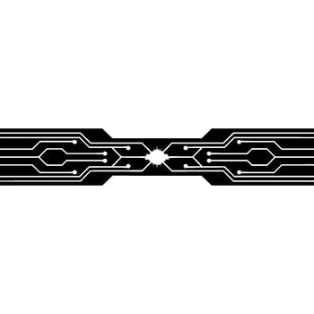 Futuristic Circuit Board With Glowing Center, Tech Background vector