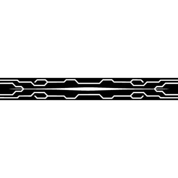 Minimalist Tech Circuitry Band on White, Abstract Element vector