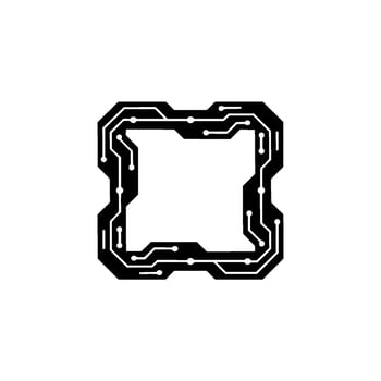 Minimalist Circuit Board Frame Technology, Data, vector