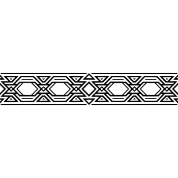 Geometric Border Ornament Black Tribal Pattern on White Background vector