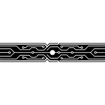 Black and White Circuit Board on Light Gradient, Minimalist Tech Illustration vector