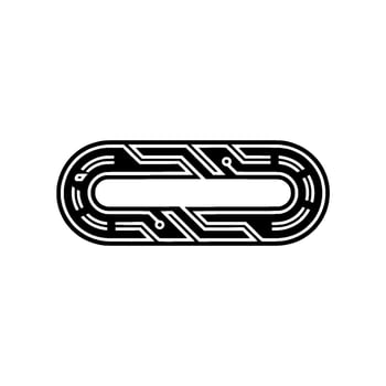 Abstract Tech Circuit Board Element Black White Minimalist vector