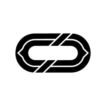 Geometric Black Oval on White, Abstract vector