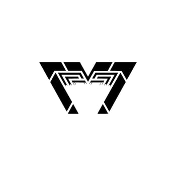 Geometric M in Modern Style vector