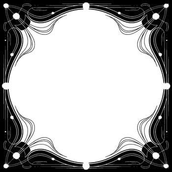Elegant Art Nouveau Frame With Gradients, Black and White, Invitation Template vector