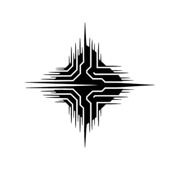 Tech Circuit Abstract Emblem, Minimalist vector