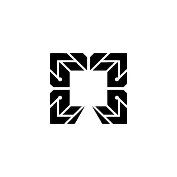 Geometric Abstract , Modern Tech Branding, Square Symbol vector