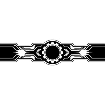 Futuristic Gear Technology Banner Black White Minimalist vector