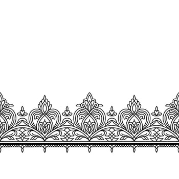 Elegant Floral Border in Black and White, for Invitations vector