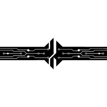 Abstract Tech Circuit Board Arrows on White vector