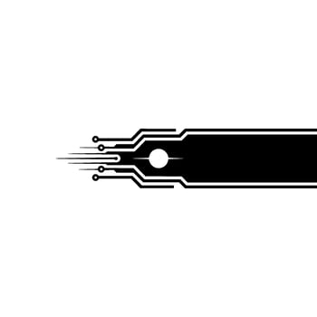 Circuit Board Minimalist Tech Background With Glowing Element vector