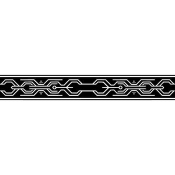 Abstract Tech Border Black White Circuitry on Gradient vector