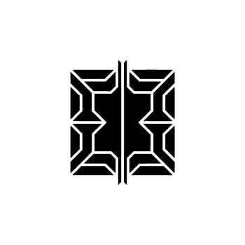 Abstract Geometric Symmetry Black White Modern vector