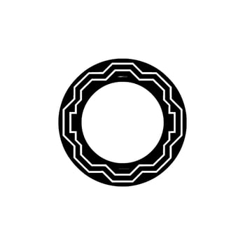 Abstract Geometric Circle in Monochrome With Subtle Texture vector
