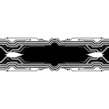 Tech Abstract Modern Circuit Board , Black and White, vector