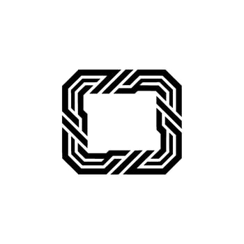 Geometric Square Frame Modern , Clean Lines on White vector