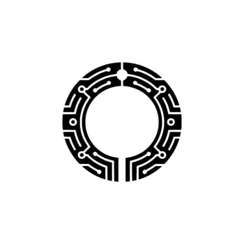 Cyber Ring Futuristic Circuit Board on White vector