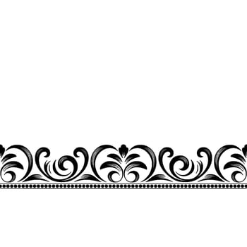 Elegant Black Scroll Border on White Background vector