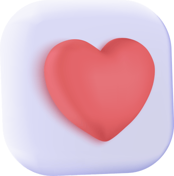 A heart icon on a white square png