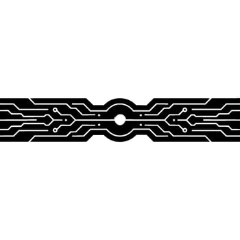 Abstract Tech Circuit Board Futuristic Element on White vector