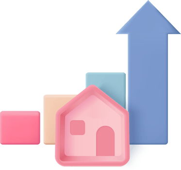 A house with an arrow and a house on top png