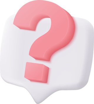 A pink question mark on a white speech bubble png