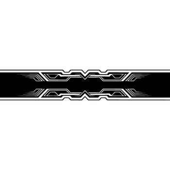 Futuristic Tech Strip Black White Geometric Border vector