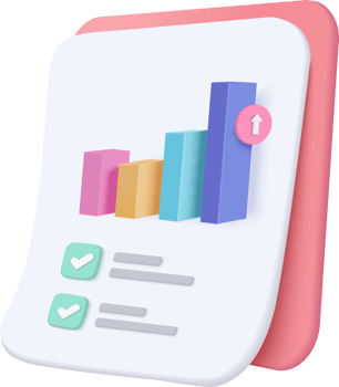 A pink folder with a bar chart and a checkbox png