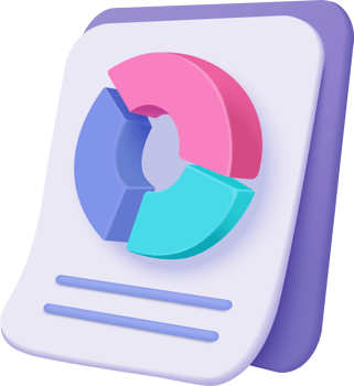 A document with a pie chart on it png