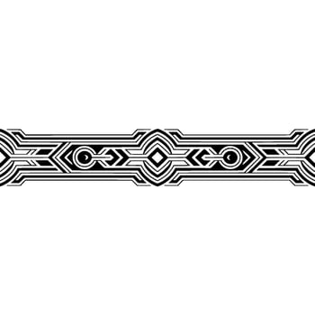Geometric Border Black and White Art Deco Ornament vector