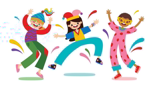 Funny Young Characters Enjoying Festival vector