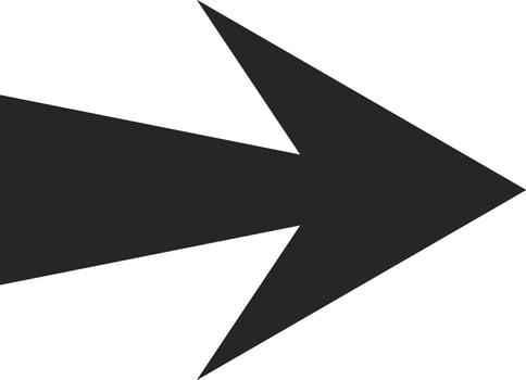 Dark gray arrow pointing right, isolated on a clean white background, symbolizing direction, progress, and forward movement in various contexts like business and navigation vector
