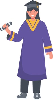 Student Graduation Character on White Background. vector