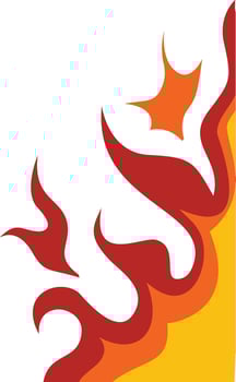 Fire Frame Border Icon in Cartoon Design vector