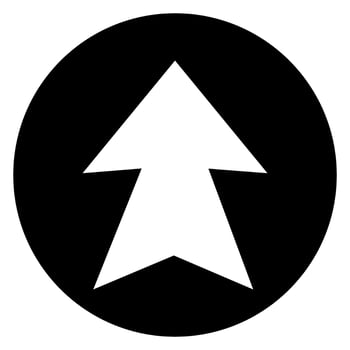 Arrow Up web icon. Flat black symbol. Pictogram is isolated on a white background. Designed for web and software interfaces vector