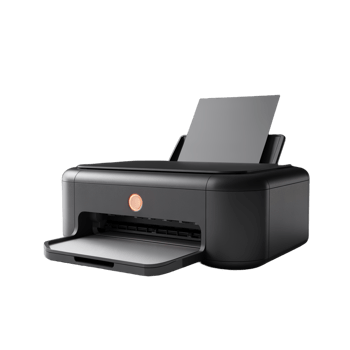 Modern Black Printer Illustration on Transparent Background sleek png