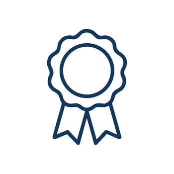 Blue ribbon rosette prize symbol illustration design element vector