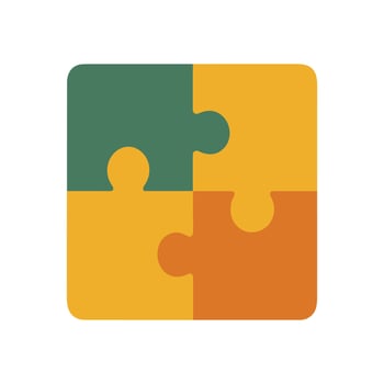Colorful Puzzle Interlocked Pieces Together illustration design element vector