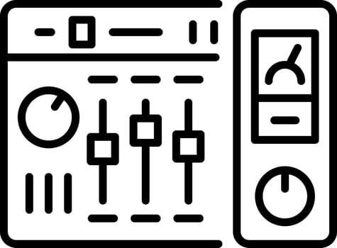A linear icon showing an audio mixer board vector
