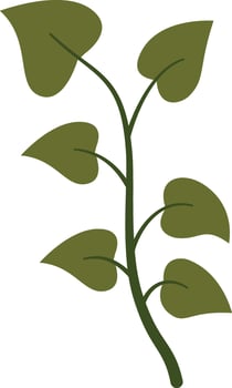Green Tropical Exotic Leaves in Cartoon Design vector