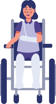 Girl Injury Illustration on White Background vector