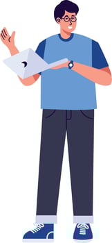Illustration of People with Technology Devices on White Background vector